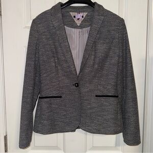 Tommy Hilfiger Womens Gray & Black Work Wear One-Button Blazer Jacket EUC. 10
